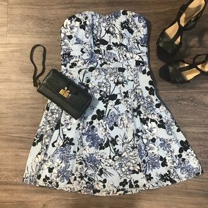 Express Floral Strapless Dress